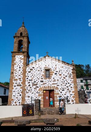 SAN ANDRES DE TEIXIDO, ESPAGNE - 13 septembre 2020 : sanctuaire de San Andres de Teixido à Cedeira, Galice, Espagne. Banque D'Images