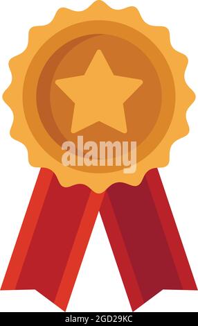 Icône d'emblème de mission terminée. Illustration plate de l'icône de vecteur de mission terminée isolée sur fond blanc Illustration de Vecteur