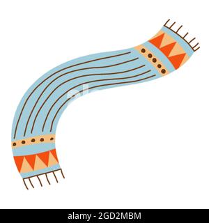 Illustration vectorielle d'une écharpe bleue avec ornement Illustration de Vecteur