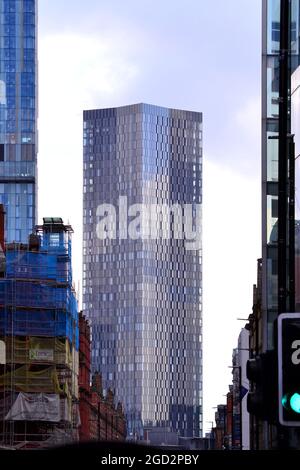 Un nouveau gratte-ciel ou bâtiment de grande hauteur à Deansgate Square dans le centre de Manchester, Angleterre, Royaume-Uni Banque D'Images