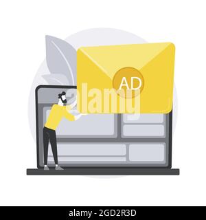 Illustration du vecteur de concept abstrait de la publicité Push. Illustration de Vecteur