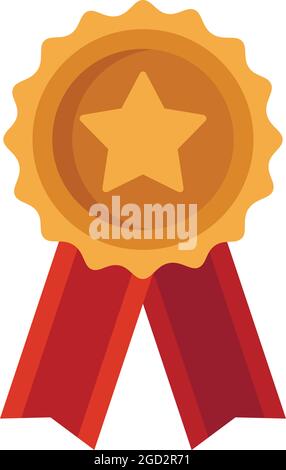 Icône d'emblème de mission terminée. Illustration plate de l'icône de vecteur de mission terminée isolée sur fond blanc Illustration de Vecteur