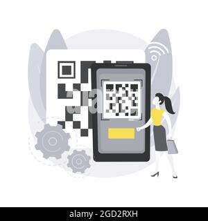 Illustration du vecteur de concept abstrait de code QR. Illustration de Vecteur