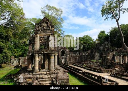 Cambodge Krong Siem Reap Angkor Wat - Bibliothèque du temple de Preah Khan Banque D'Images