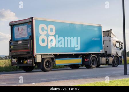 Co-Op HGV, camion sur l'A2 London Greenwich England UK Banque D'Images