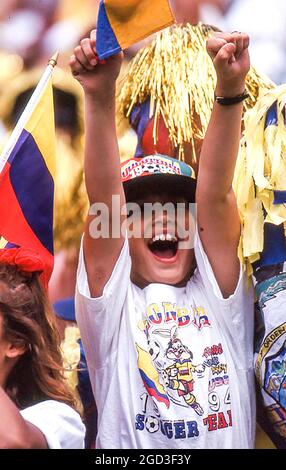 Fan colombien de football à la coupe du monde 1994 Banque D'Images