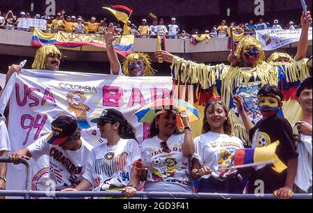 Fan colombien de football à la coupe du monde 1994 Banque D'Images