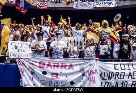 Fan colombien de football à la coupe du monde 1994 Banque D'Images