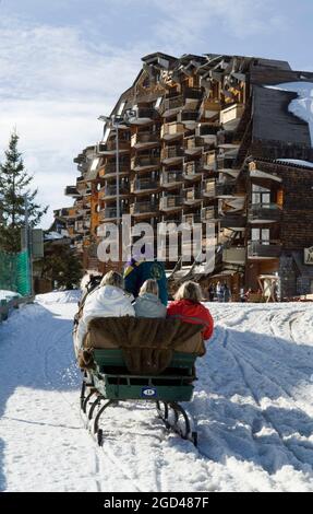 FRANCE, HAUTE-SAVOIE (74) STATION DE SKI AVORIAZ. DOMAINE DES PORTES DU SOLEIL. Banque D'Images