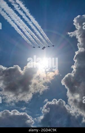 GB - Angleterre : l'équipe d'exposition Aerobatic des flèches rouges de la Royal Air Force Banque D'Images