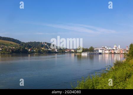 Géographie / voyage, Allemagne, Bavière, Passau, confluence des trois rivières, INFO-AUTORISATION-DROITS-SUPPLÉMENTAIRES-NON-DISPONIBLE Banque D'Images