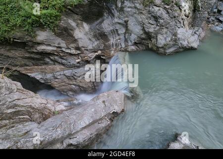 Vue sur l'horrid de Bellano près du lac Lecco, Lombardie, Italie Banque D'Images