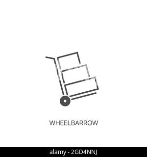Icône de vecteur de brouette. Style d'art en ligne de symbole pour la conception Illustration de Vecteur