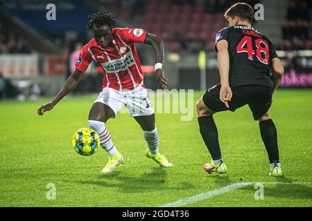 Herning, Danemark. 10 août 2021. Bruma (19) du PSV Eindhoven vu lors du match de qualification de l'UEFA Champions League entre le FC Midtjylland et le PSV Eindhoven au stade MCH à Herning. (Crédit photo : Gonzales photo/Alamy Live News Banque D'Images