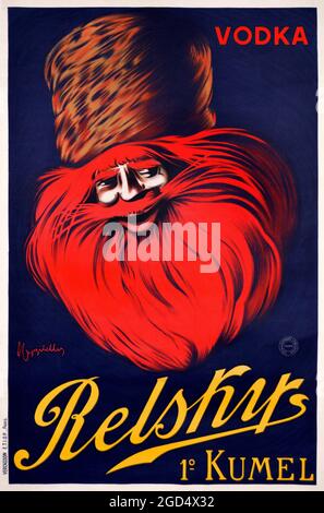 Relsky Vodka – Poster français – œuvres d'art de Leonetto Cappiello. Haute résolution. Amélioration/amélioration numérique. Banque D'Images