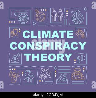 Bannière sur la théorie du complot climatique et les concepts de mot d’escroquerie verte Illustration de Vecteur