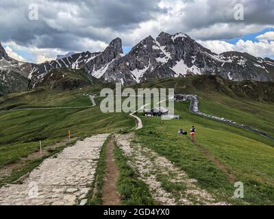 Giau Pass Hochalppass, Passo di Giau destination de voyage populaire dans les Dolomites, Dolomite, Italie. Wanderlust, randonnée Banque D'Images