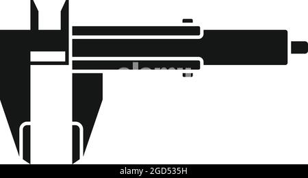 Icône de mesure de marqueur vecteur simple. Hauteur de l'étrier. Micromètre Illustration de Vecteur