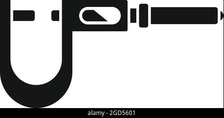 Vecteur simple de l'icône d'instrument de micromètre. Vernier de précision. Vis technique Illustration de Vecteur