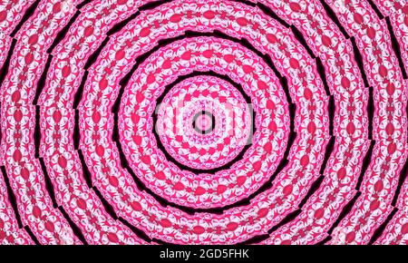 Rose kaléidoscope fleur sans couture kalédoscope texture ou motif, bon pour le papier d'emballage, les fonds, le papier peint et les imprimés textiles Banque D'Images