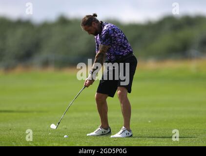 Keith Duffy sur le 16 lors d'une journée de prévisualisation du Cazoo Classic au London Golf Club à Ash, Kent. Date de la photo: Mercredi 11 août 2021. Banque D'Images