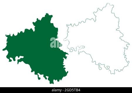 Carte du district de Firozabad (État de l'Uttar Pradesh, République de l'Inde) illustration vectorielle, schéma de scribble carte de Firozabad Illustration de Vecteur