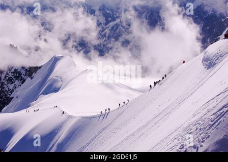 Mont blanc recouvert de neige, Chamonix en France Banque D'Images