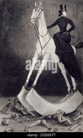 Alfred Kubin - la Dame sur le cheval - 1901 Banque D'Images