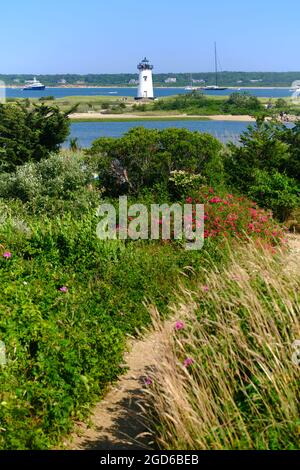 Edgartown Harbour Lighthouse sur Martha's Vineyard Island Banque D'Images