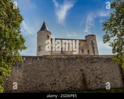 NOIRMOUTIER, France, août 2021 : château médiéval de Noirmoutier en l'Ile dans la région des pays de la Loire dans l'ouest de la France Banque D'Images