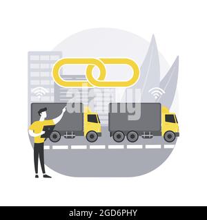 Illustration du vecteur de concept abstrait de platooning de camion. Illustration de Vecteur