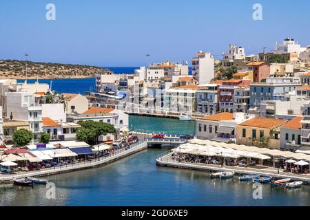 Agios Nikolaos point de vue sur l'île de Crète en Grèce Banque D'Images