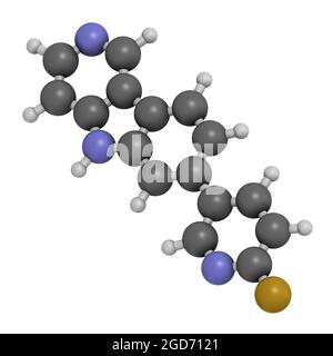 Molécule de diagnostic Flortaucipir (18F). Agent de diagnostic radioactif utilisé pour l'imagerie du Tau pat Banque D'Images