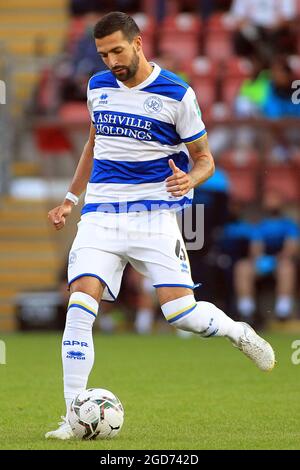Londres, Royaume-Uni. 11 août 2021. Yoann Barbet des Queens Park Rangers en action. Match de la coupe Carabao du 1er tour, Leyton Orient v Queens Park Rangers au stade Breyer Group de Londres le mercredi 11 août 2021. Cette image ne peut être utilisée qu'à des fins éditoriales. Utilisation éditoriale uniquement, licence requise pour une utilisation commerciale. Aucune utilisation dans les Paris, les jeux ou les publications d'un seul club/ligue/joueur. photo par Steffan Bowen/Andrew Orchard sports photographie/Alay Live news crédit: Andrew Orchard sports photographie/Alay Live News Banque D'Images