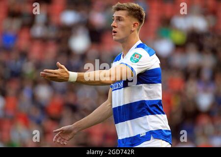 Londres, Royaume-Uni. 11 août 2021. Jimmy Dunne de Queens Park Rangers en action pendant le match. Match de la coupe Carabao du 1er tour, Leyton Orient v Queens Park Rangers au stade Breyer Group de Londres le mercredi 11 août 2021. Cette image ne peut être utilisée qu'à des fins éditoriales. Utilisation éditoriale uniquement, licence requise pour une utilisation commerciale. Aucune utilisation dans les Paris, les jeux ou les publications d'un seul club/ligue/joueur. photo par Steffan Bowen/Andrew Orchard sports photographie/Alay Live news crédit: Andrew Orchard sports photographie/Alay Live News Banque D'Images