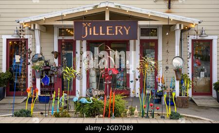 Galerie Jillery et magasin à Eastsound sur Orcas Island, San Juan Islands, Washington. Banque D'Images