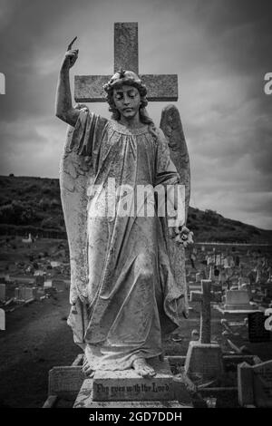 Symbole de religion celtique sur un cimetière Banque D'Images