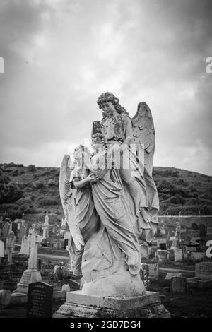 Symbole de religion celtique sur un cimetière Banque D'Images