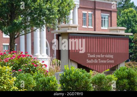 Hôtel de ville et palais de justice de Snellville Towne Green à Snellville (Metro Atlanta), Géorgie. (ÉTATS-UNIS) Banque D'Images