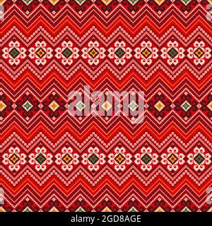 Motif vectoriel de broderie d'art populaire géorgien traditionnel Illustration de Vecteur