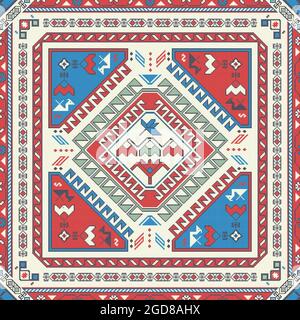 Motif vectoriel de broderie d'art populaire géorgien traditionnel Illustration de Vecteur