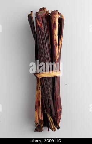 Ghana Waakye part. Tiges bicolores de sorgho utilisées pour la nourriture ghanéenne Banque D'Images