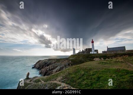 Phare Saint-Mathieu, France, Finistère Banque D'Images