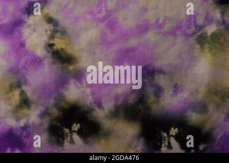 abstraction de tissu à texture multicolore gros plan, vue de dessus Banque D'Images