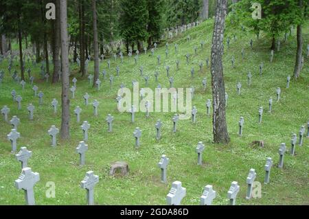 Le cimetière d'Antakalnis traverse des tombes de soldats polonais. Banque D'Images