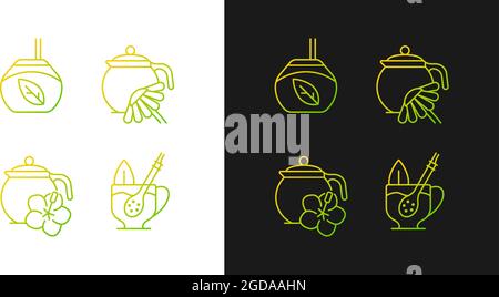 Icônes de gradient de tisane définies pour le mode sombre et le mode clair Illustration de Vecteur