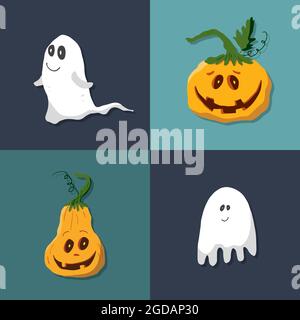 Ensemble d'icônes Halloween, éléments de conception, illustration vectorielle. Illustration de Vecteur