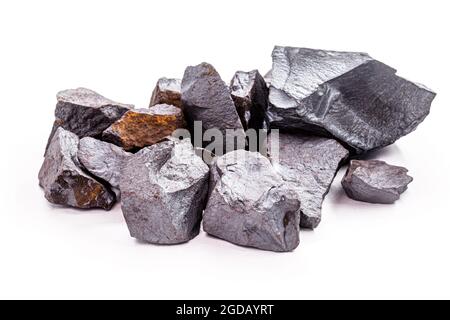 minerai de fer utilisé dans l'industrie métallurgique et la construction civile, concept d'extraction minérale Banque D'Images