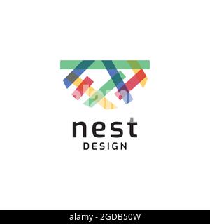 Modèle vectoriel d'illustration de symbole de logo Nest Illustration de Vecteur