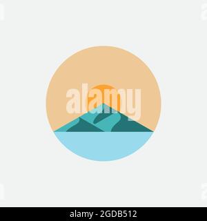 Modèle vectoriel d'illustration de la conception du logo Mountain Illustration de Vecteur